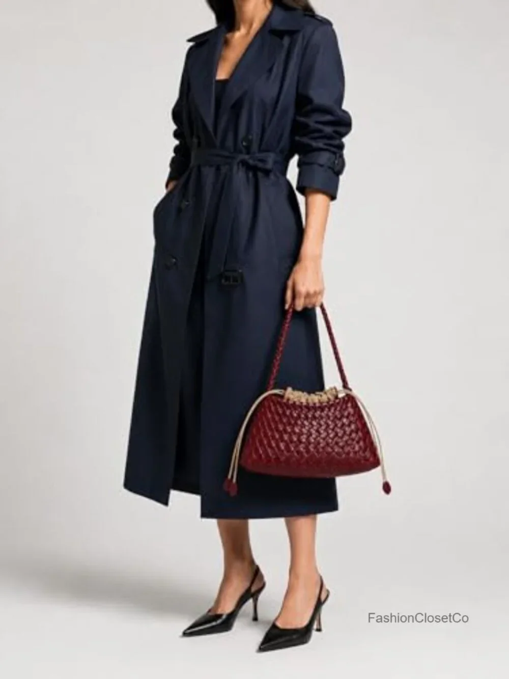 Woven Vegan Leather Hobo Bag Secure Drawstring Pouch Shoulder Clutch